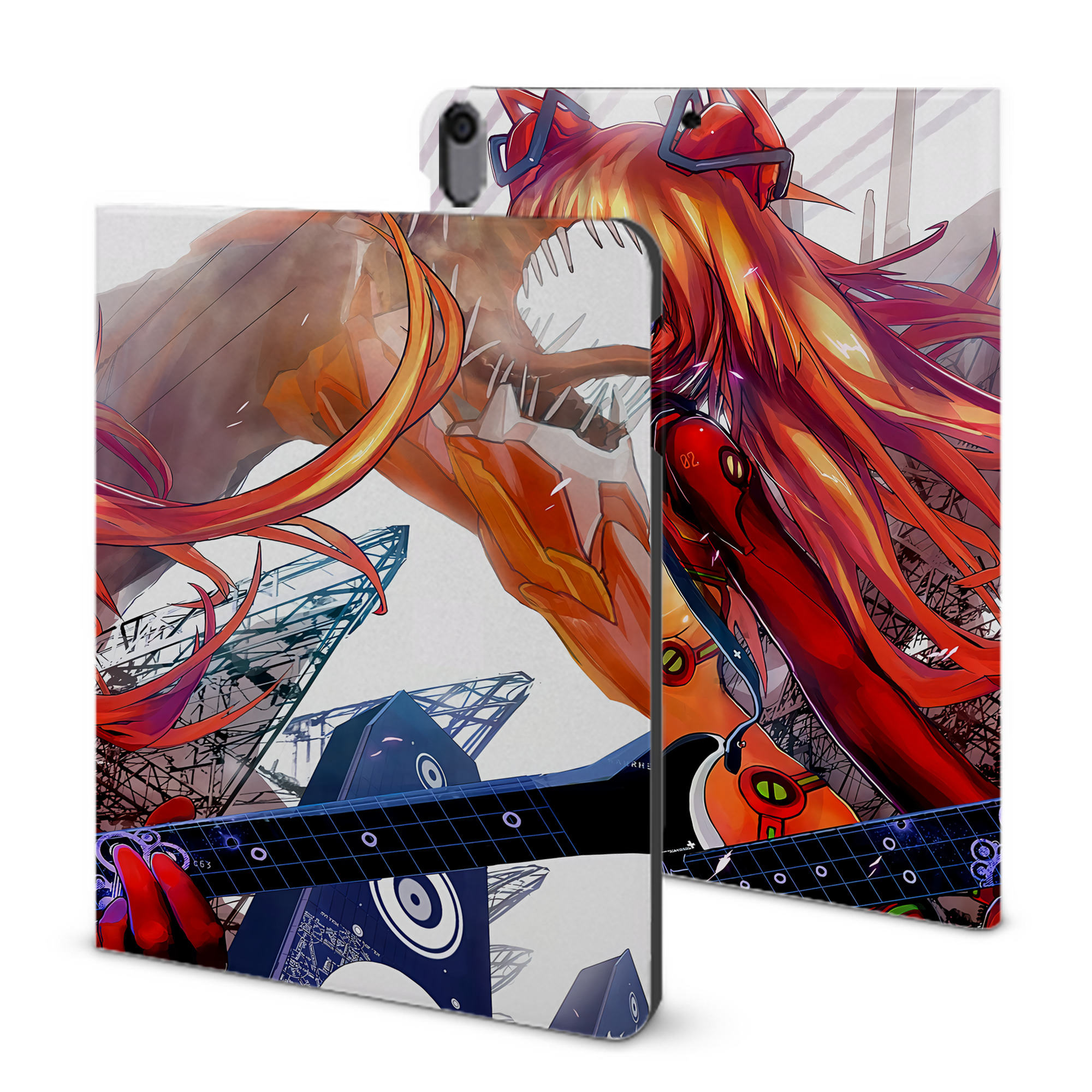 （画像用） EVA 新世紀エヴァンゲリオン IPad ケース ブック型 PUレザー TPU 耐衝撃 軽量 薄型 ペン収納なし 全面保護 IPad 各モデル対応